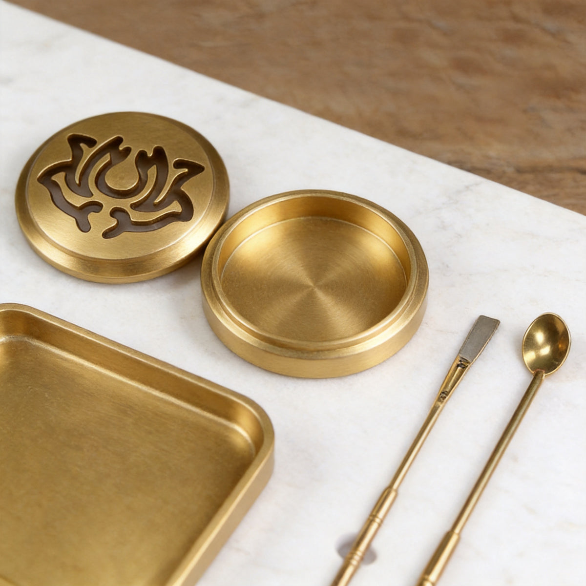 Brushed Brass Seal-Incense Set