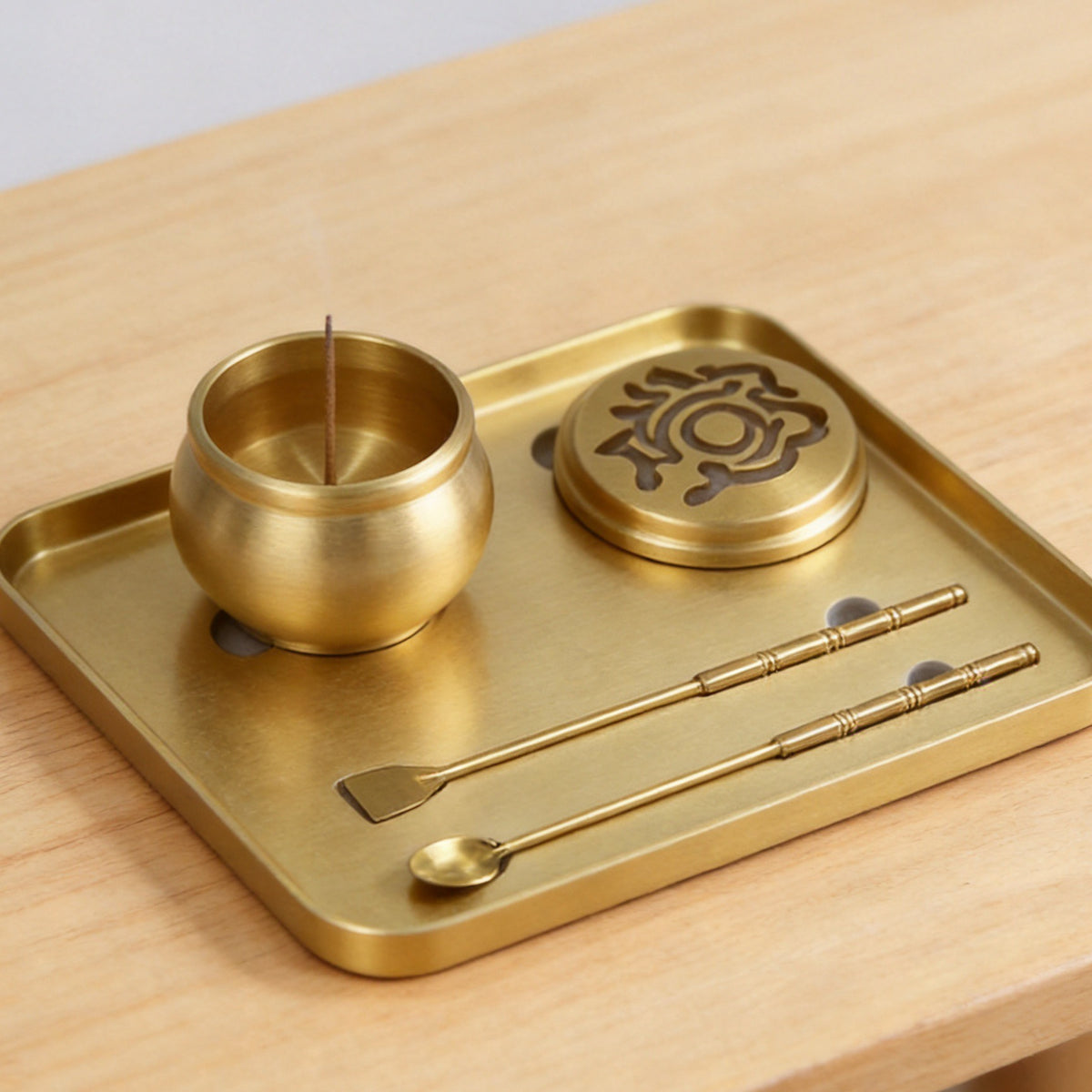 Brushed Brass Seal-Incense Set