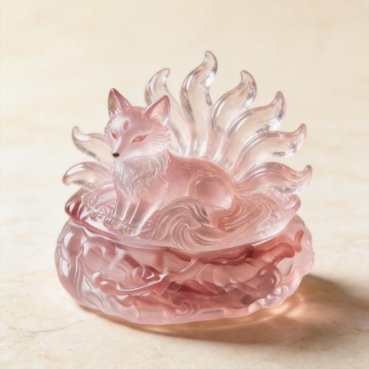 Glass Fox-Lid Seal Incense Burner