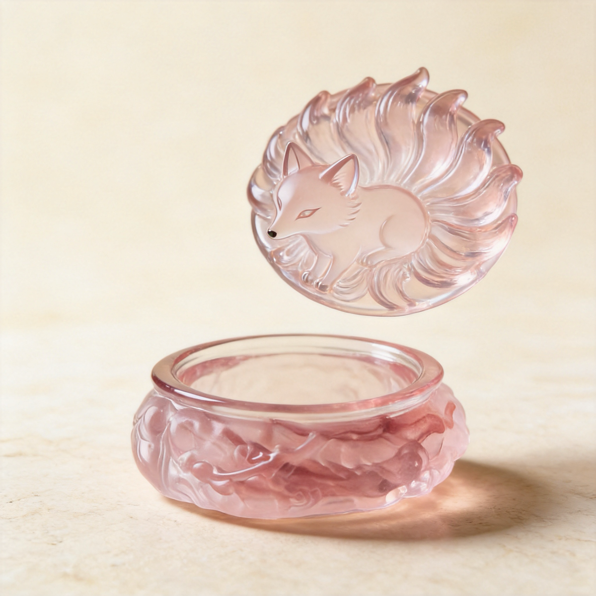Glass Fox-Lid Seal Incense Burner