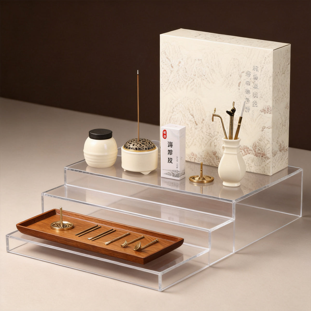 Guanwen White Porcelain Incense Practice Set